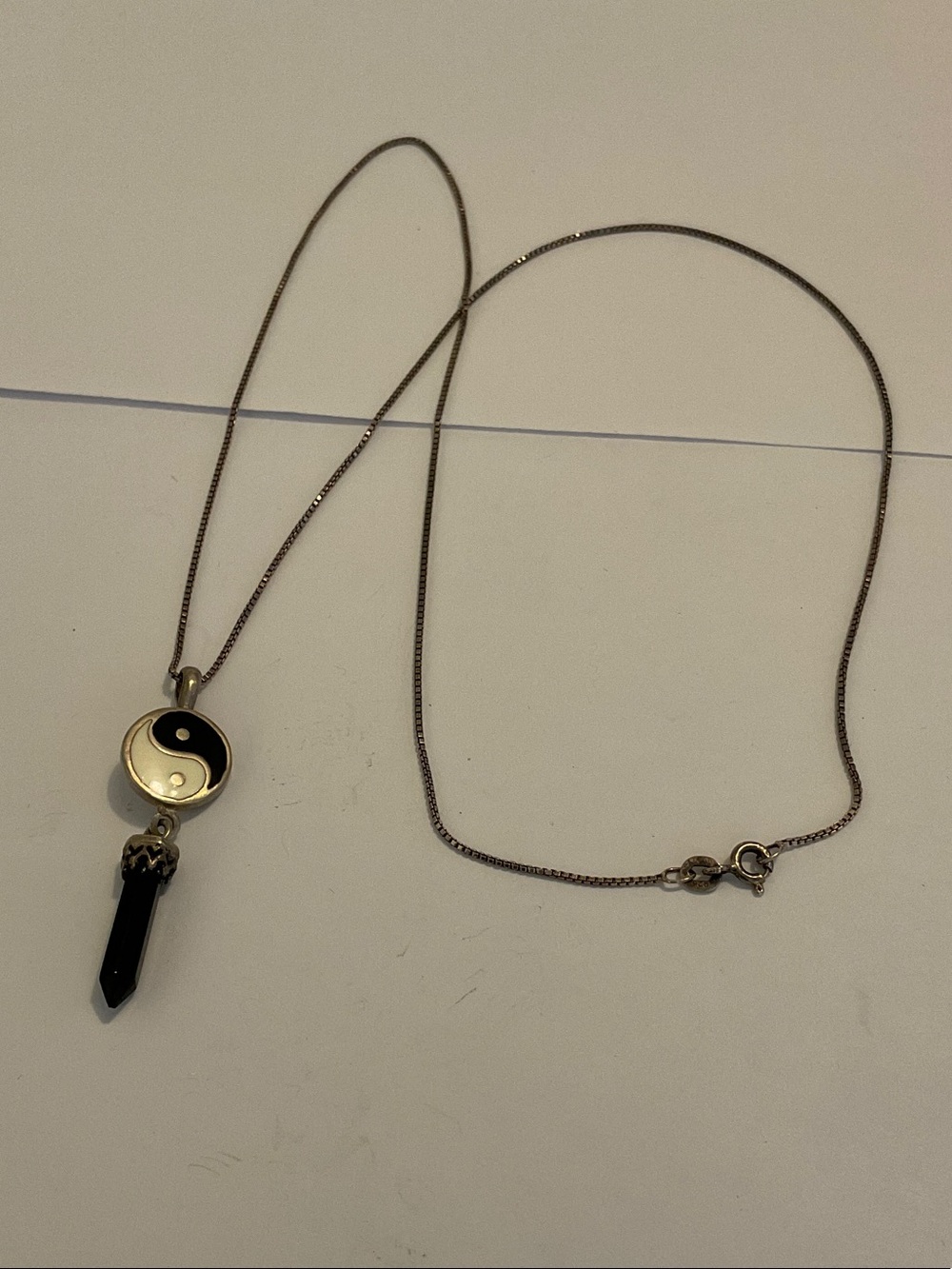 Sterling silver yang yang pendant necklace